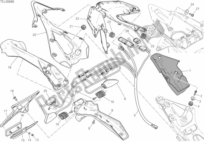 Alle onderdelen voor de Kentekenplaathouder - Achterlicht van de Ducati Superbike 1299S ABS 2015